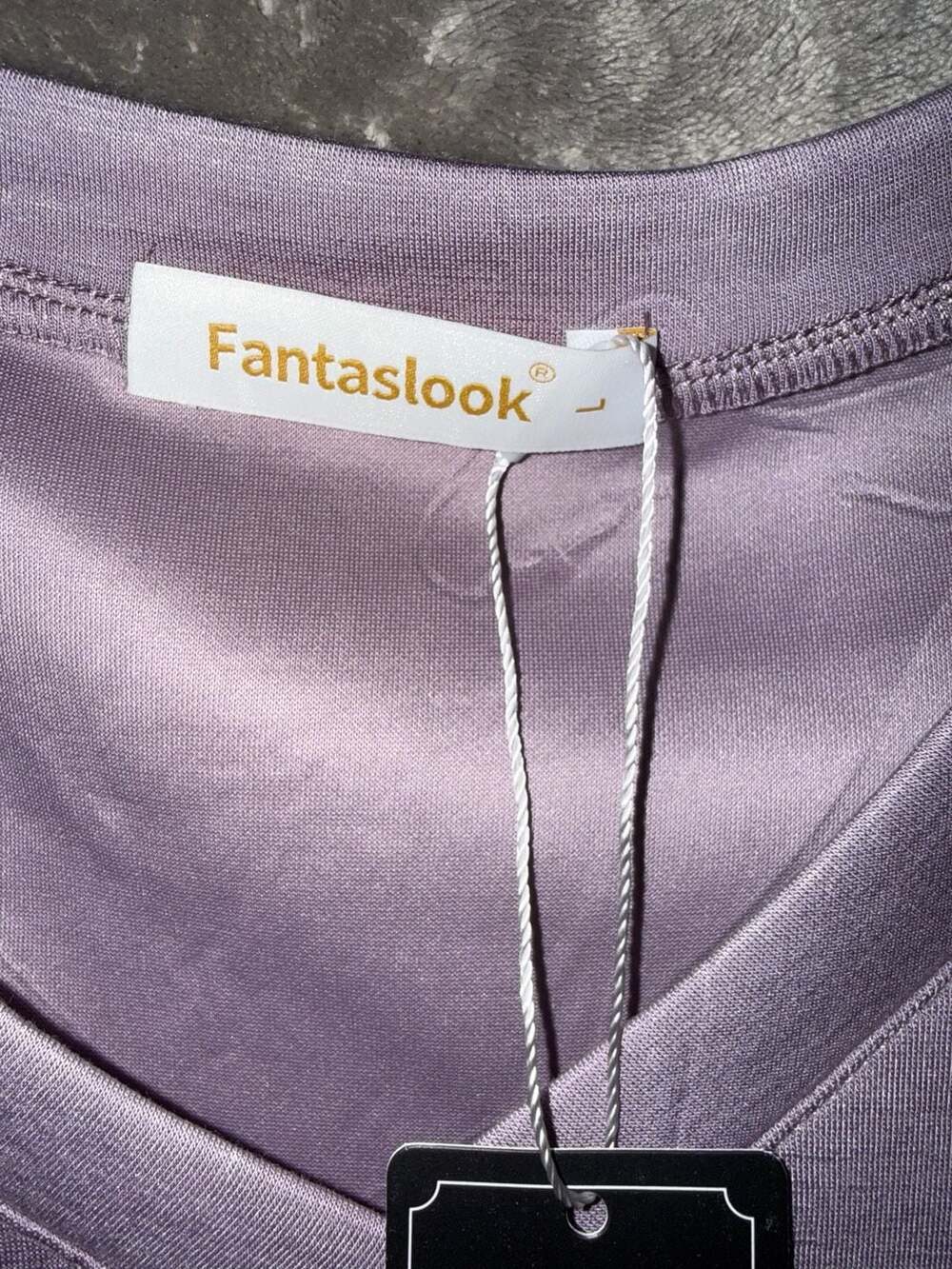 Fantaslook Women's V-Neck Long Sleeve Pullover Top Purple Size L - Picture 3 of 5